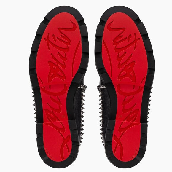 Christian Louboutin 3221092 Out Lina Spike Lug Black Calf Ankle Boot, 38.5 - Picture 3 of 16